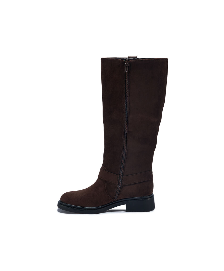 Bota mujer larga caf&eacute; oscura