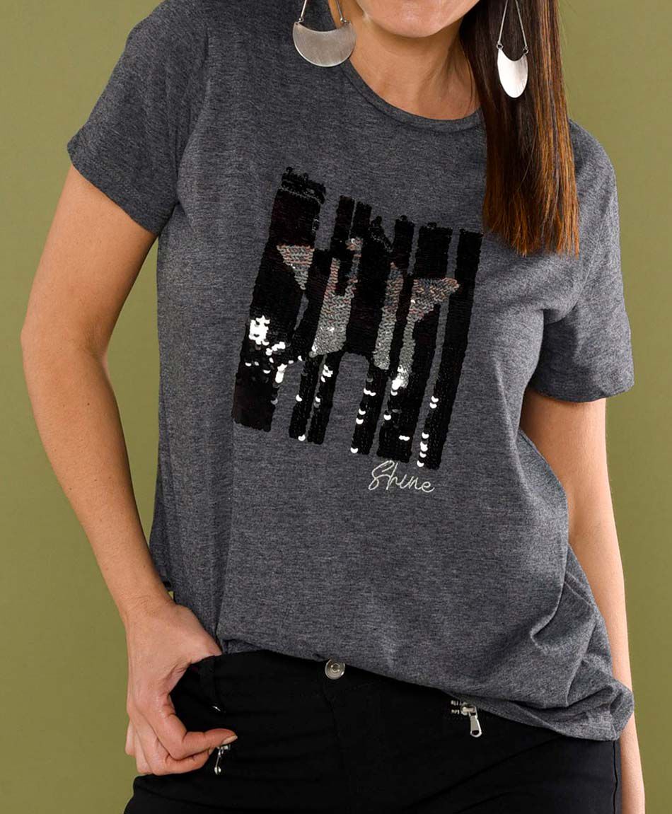 Polera manga corta cuello redondo