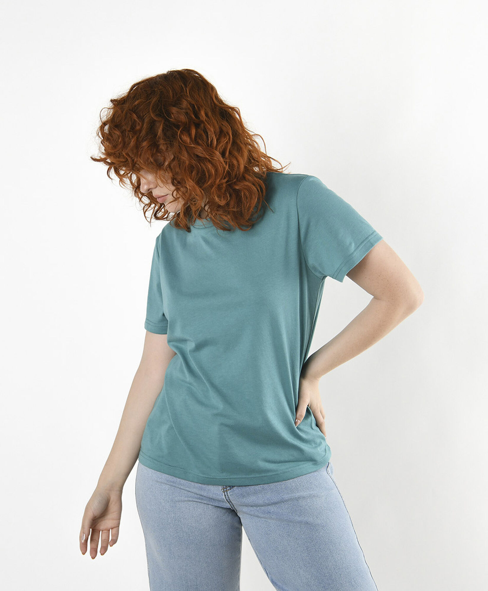 Polera mujer lisa turquesa Polera mujer lisa turquesa