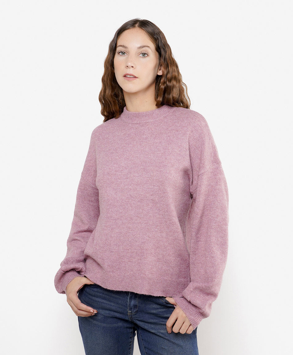 Sweater mujer melange rosado