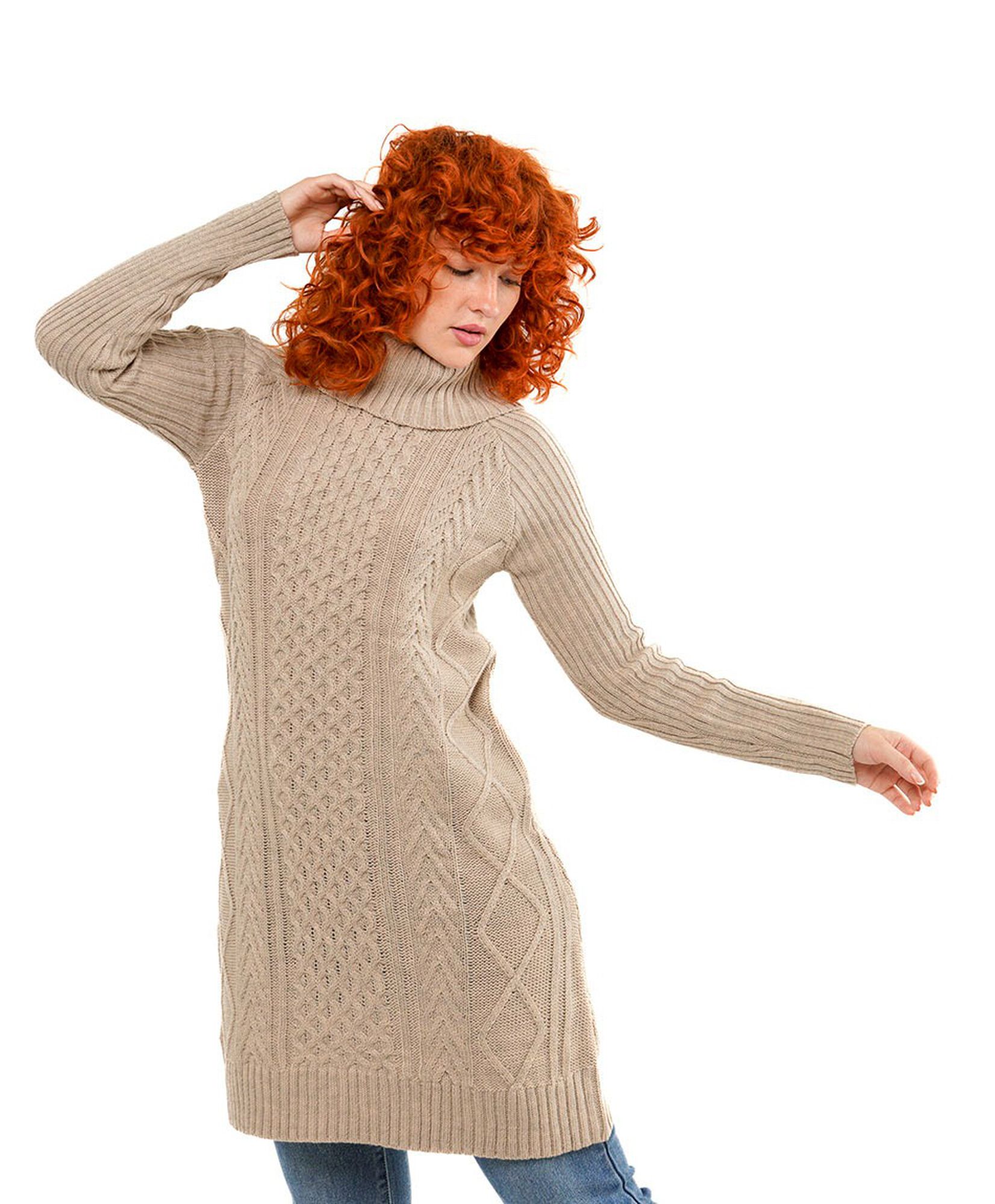 Sweater mujer trenzado extra largo Sweater mujer trenzado extra largo