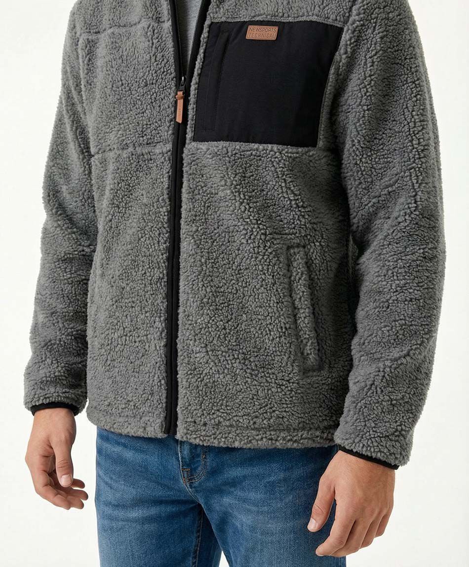 Chaqueta hombre gris melange