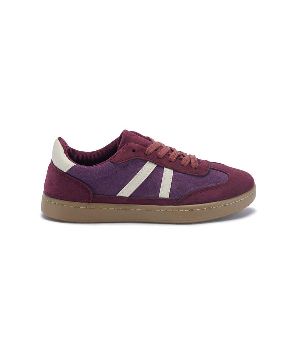 Zapatilla mujer vintaje burdeo