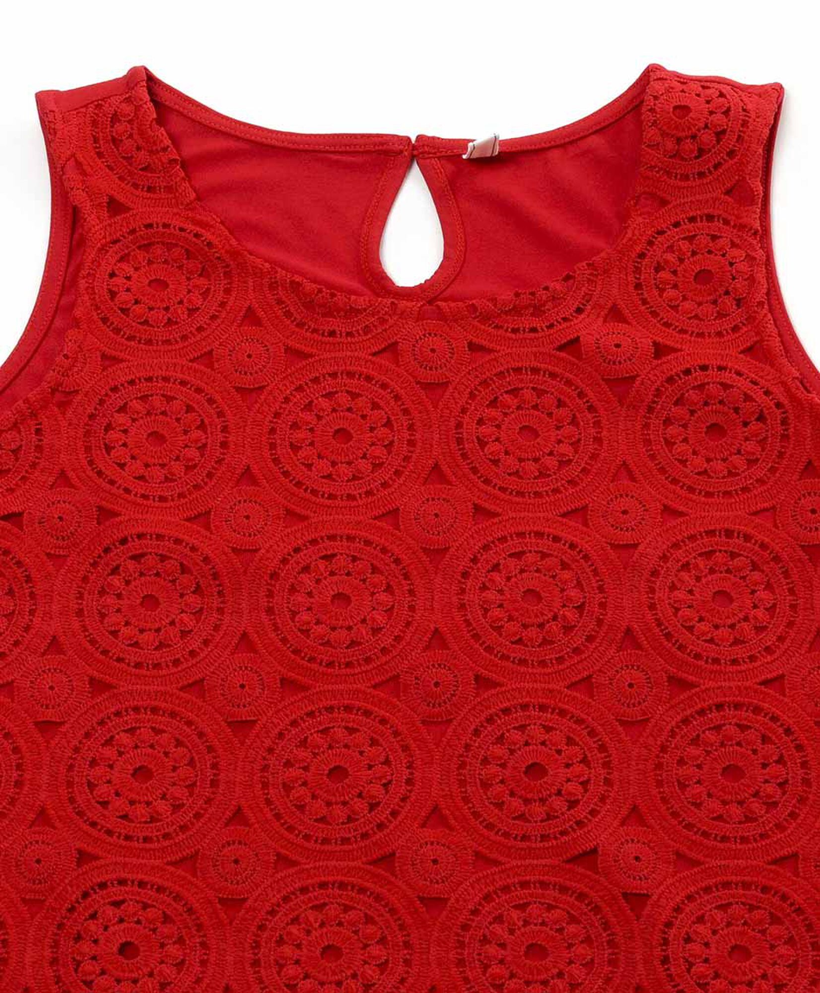 Blusa mujer círculos estilo crochet rojo Blusa mujer círculos estilo crochet rojo