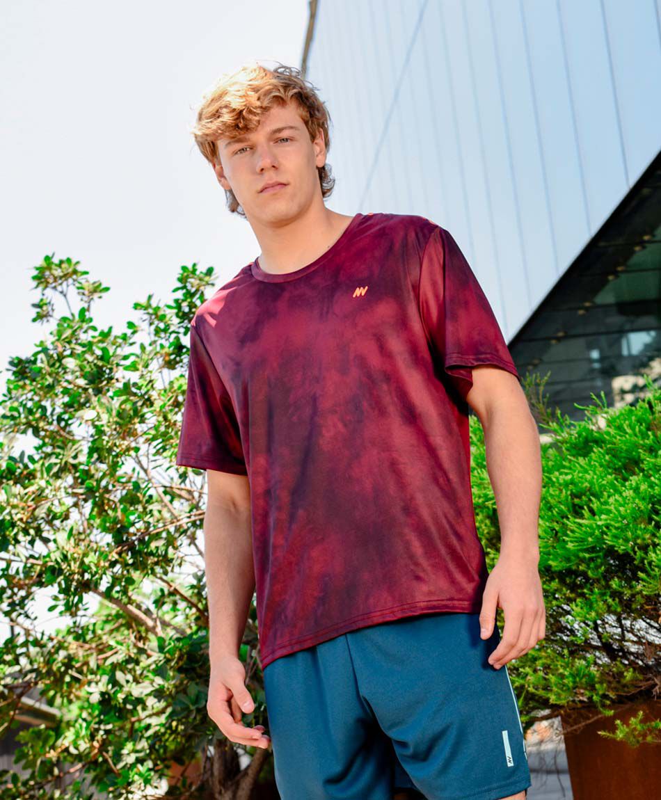 Polera deportiva hombre jaspeada