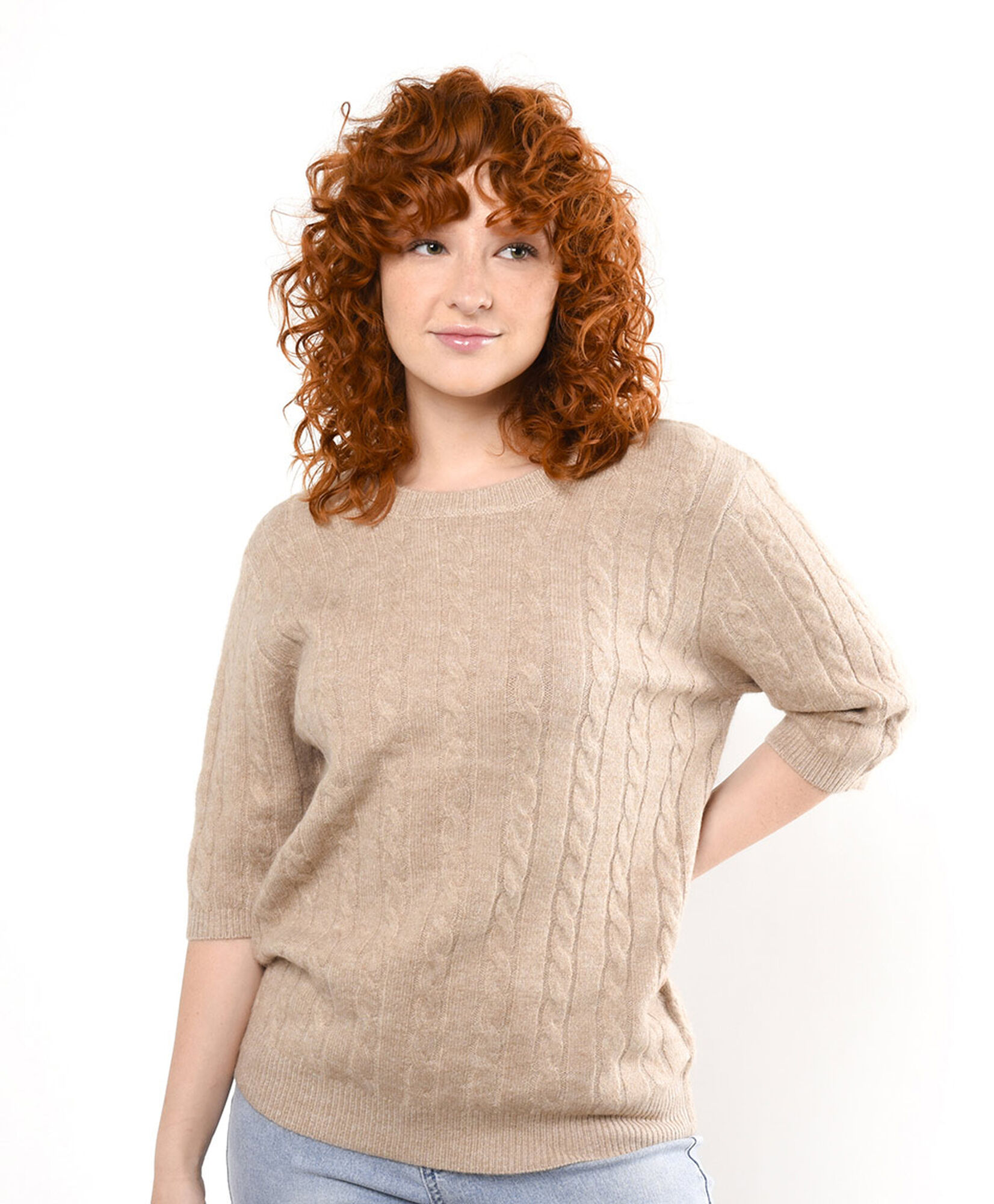 Sweater mujer trenzas media manga Sweater mujer trenzas media manga