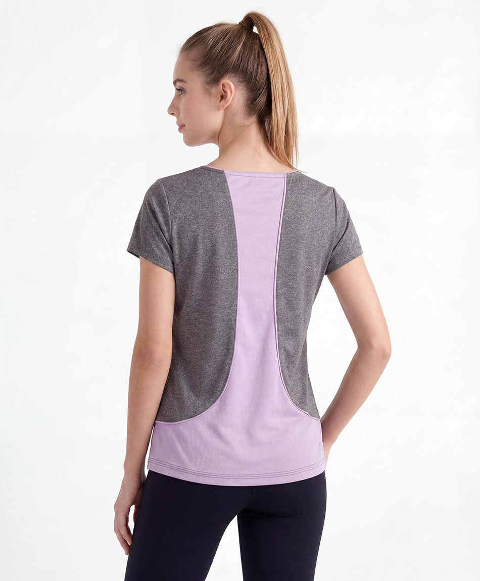 Polera deportiva mujer mix gris