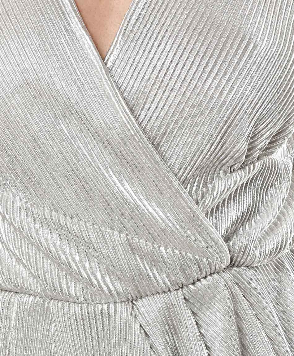 Polera mujer cruzada metalizada