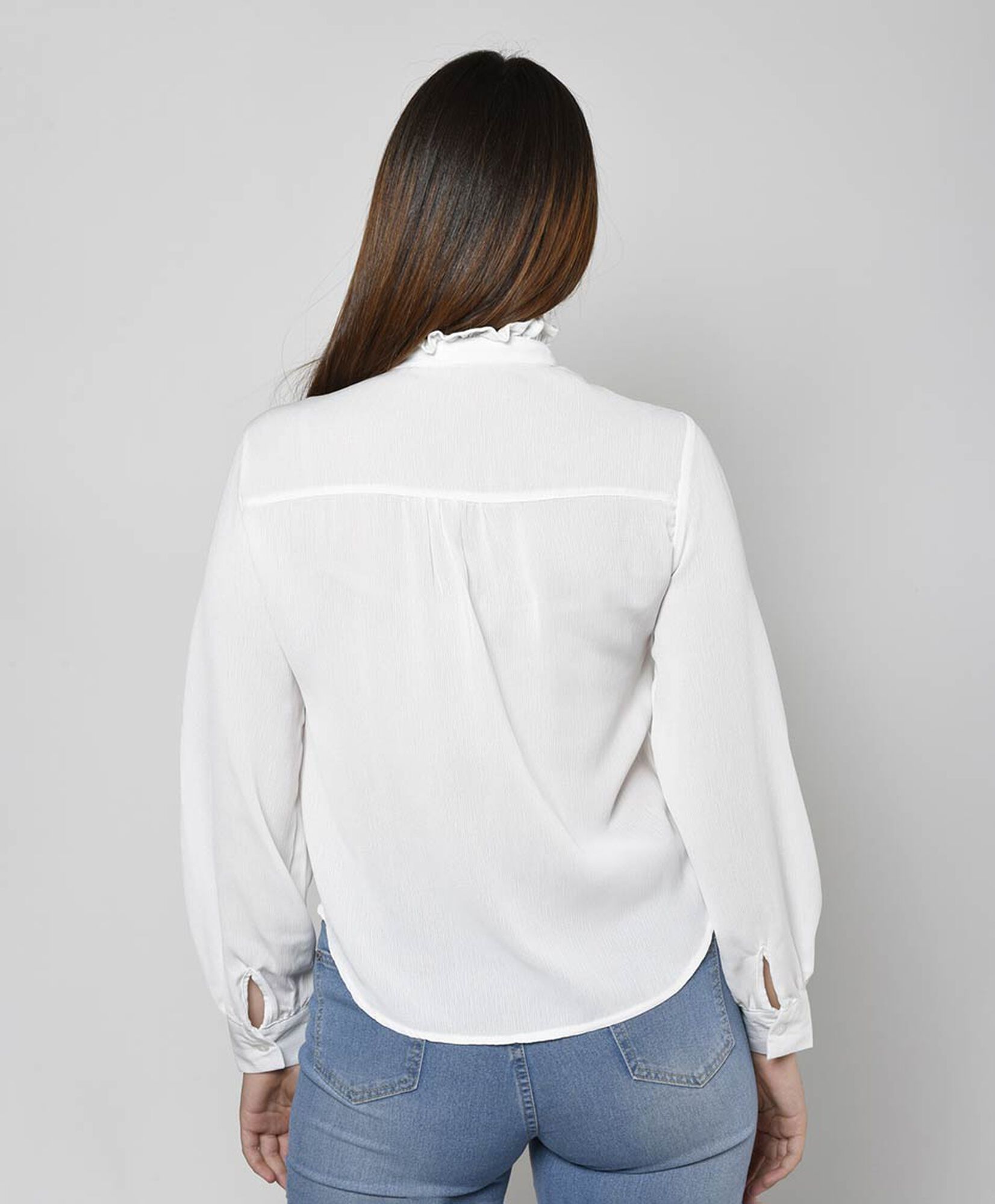 Blusa mujer encaje y vuelos Blusa mujer encaje y vuelos