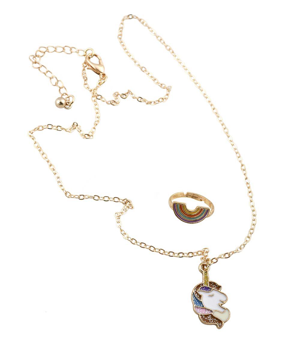 Set collar + anillo unicornio 2 piezas