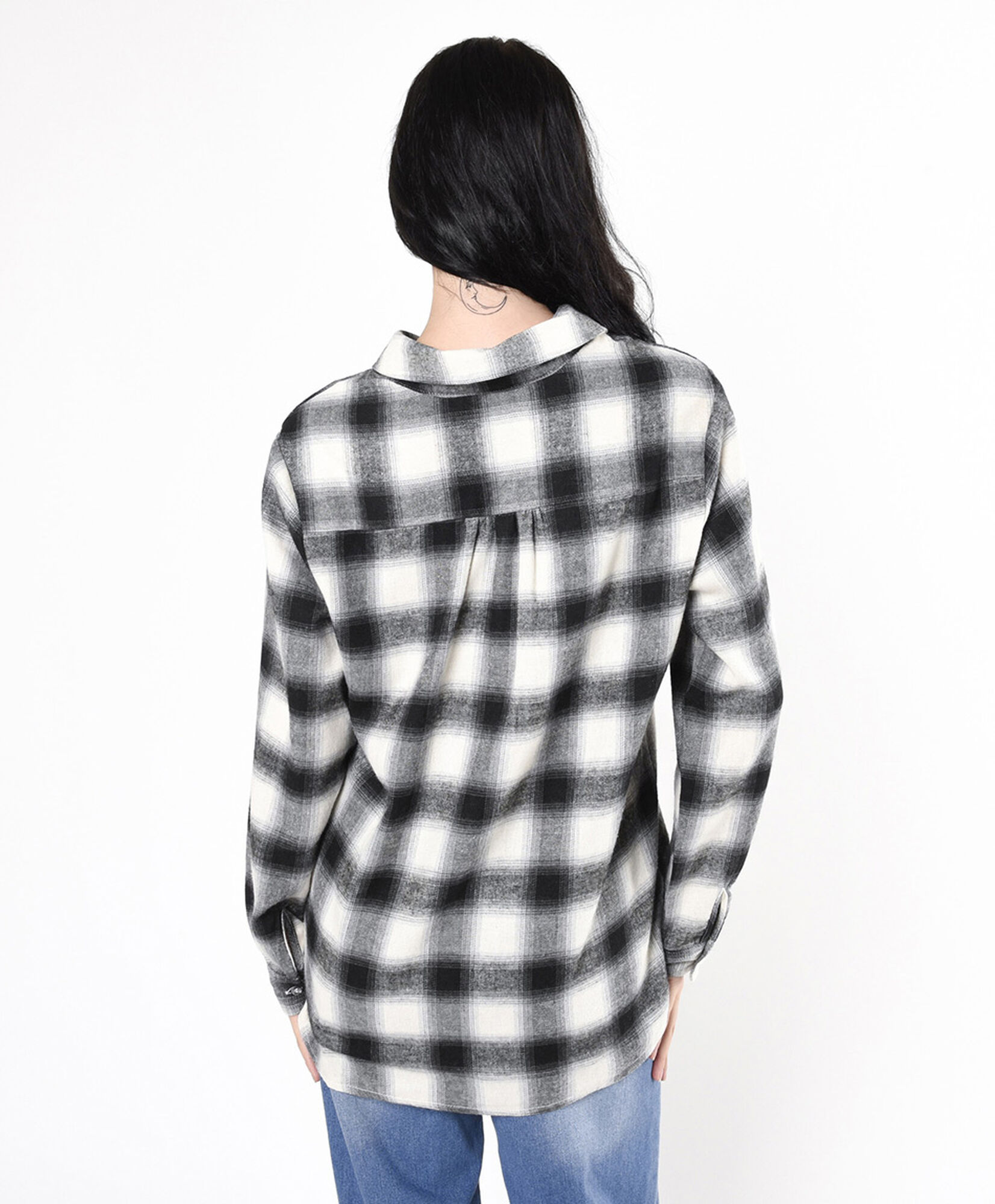 Blusa mujer escocesa blanco y negro Blusa mujer escocesa blanco y negro