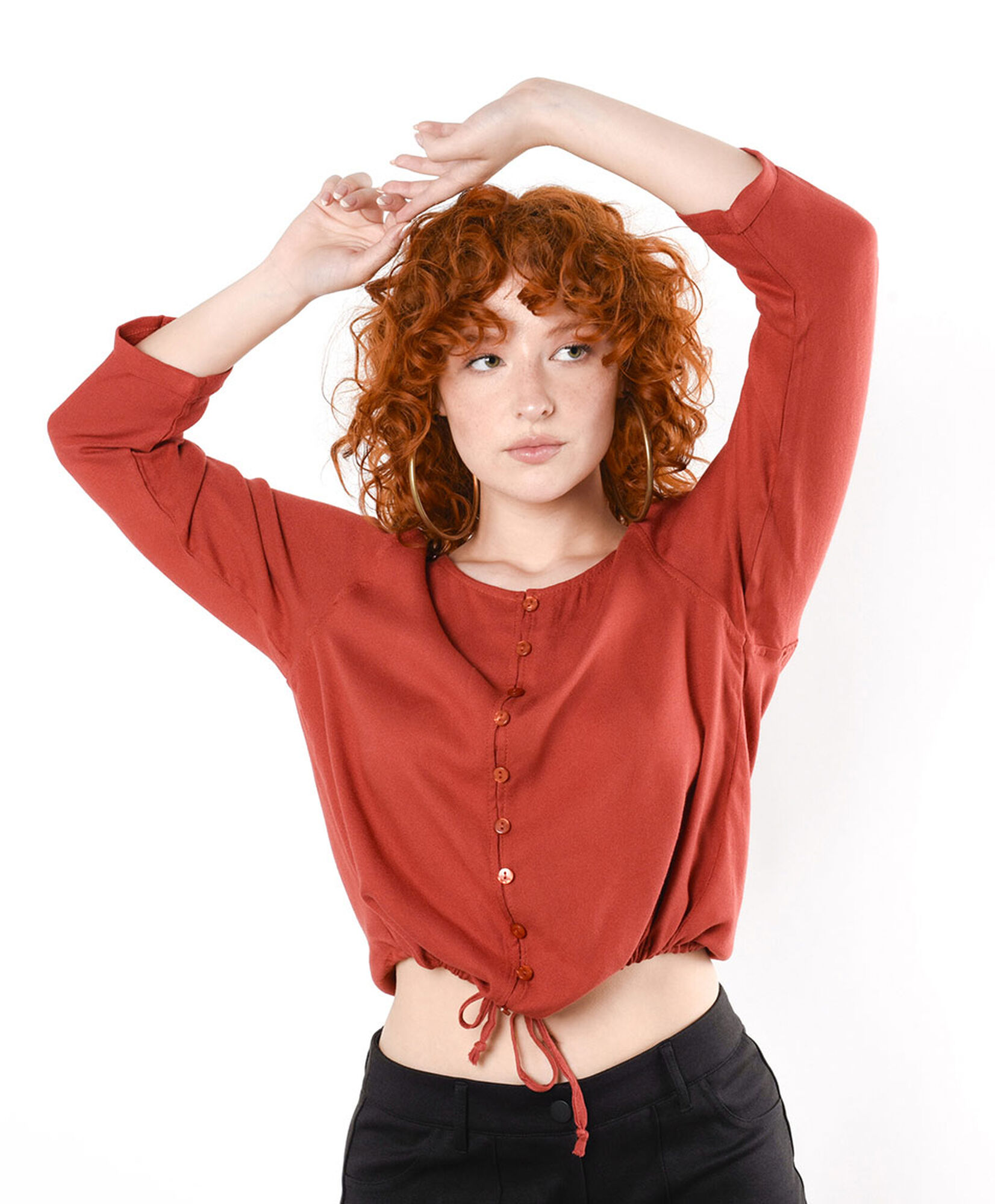 Blusa mujer botoncitos lazo Blusa mujer botoncitos lazo