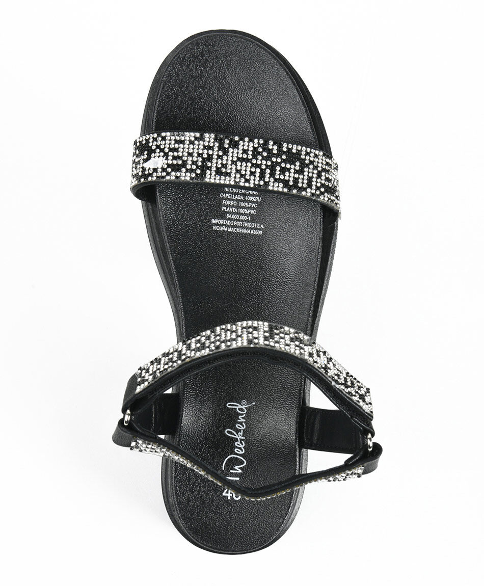 Sandalia mujer brillos plataforma