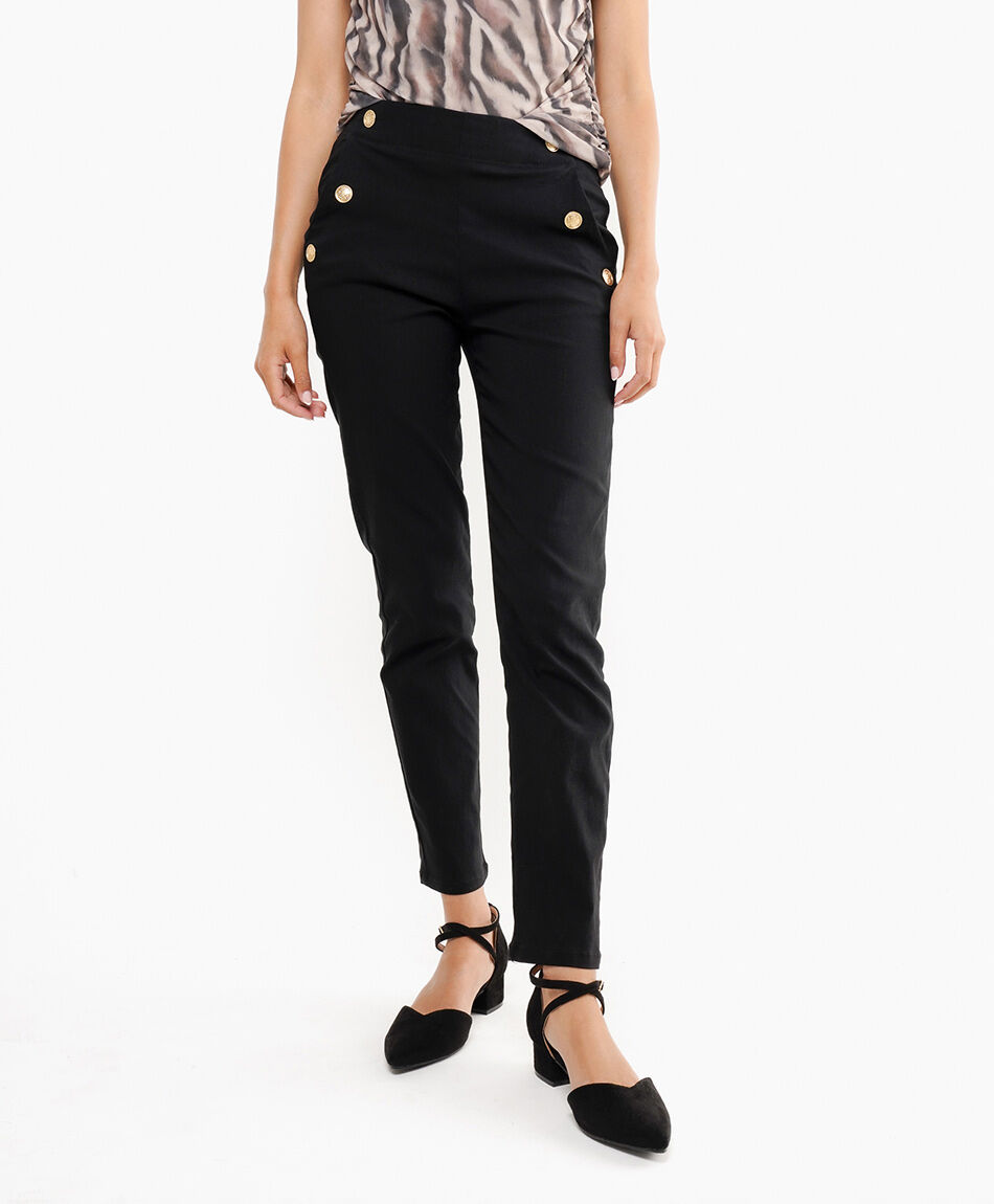 Pantal&oacute;n mujer botones dorados