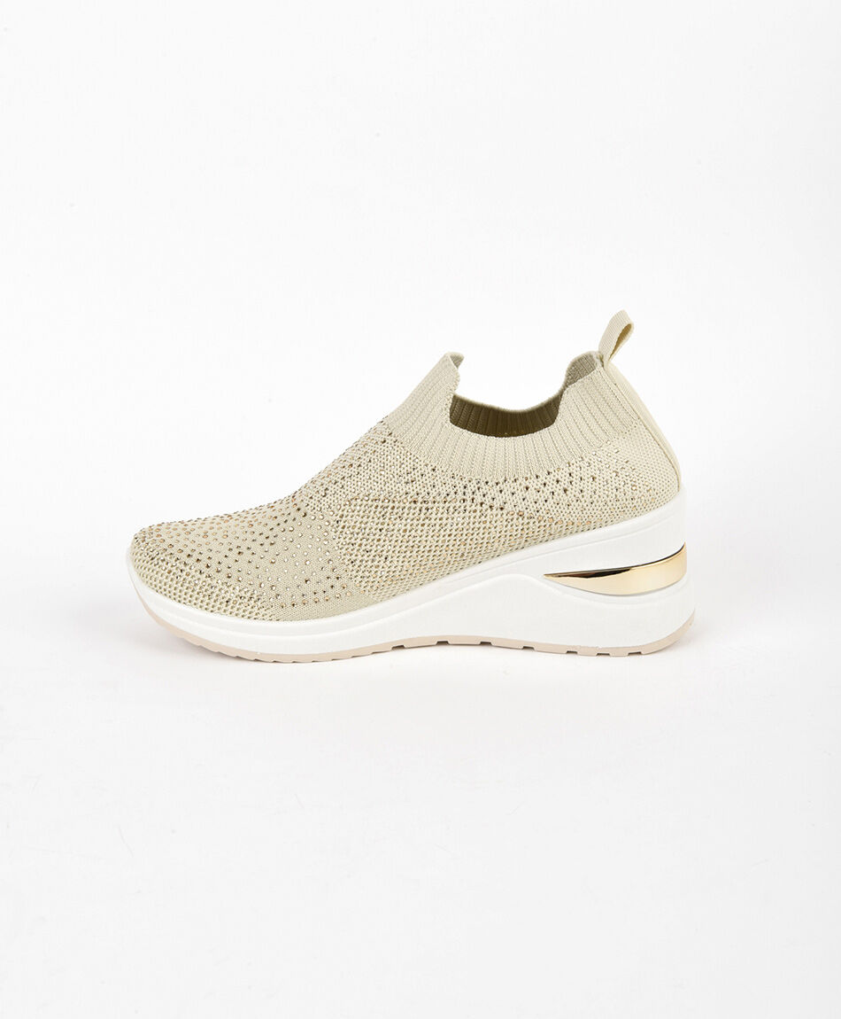 Zapatilla mujer brillos plataforma