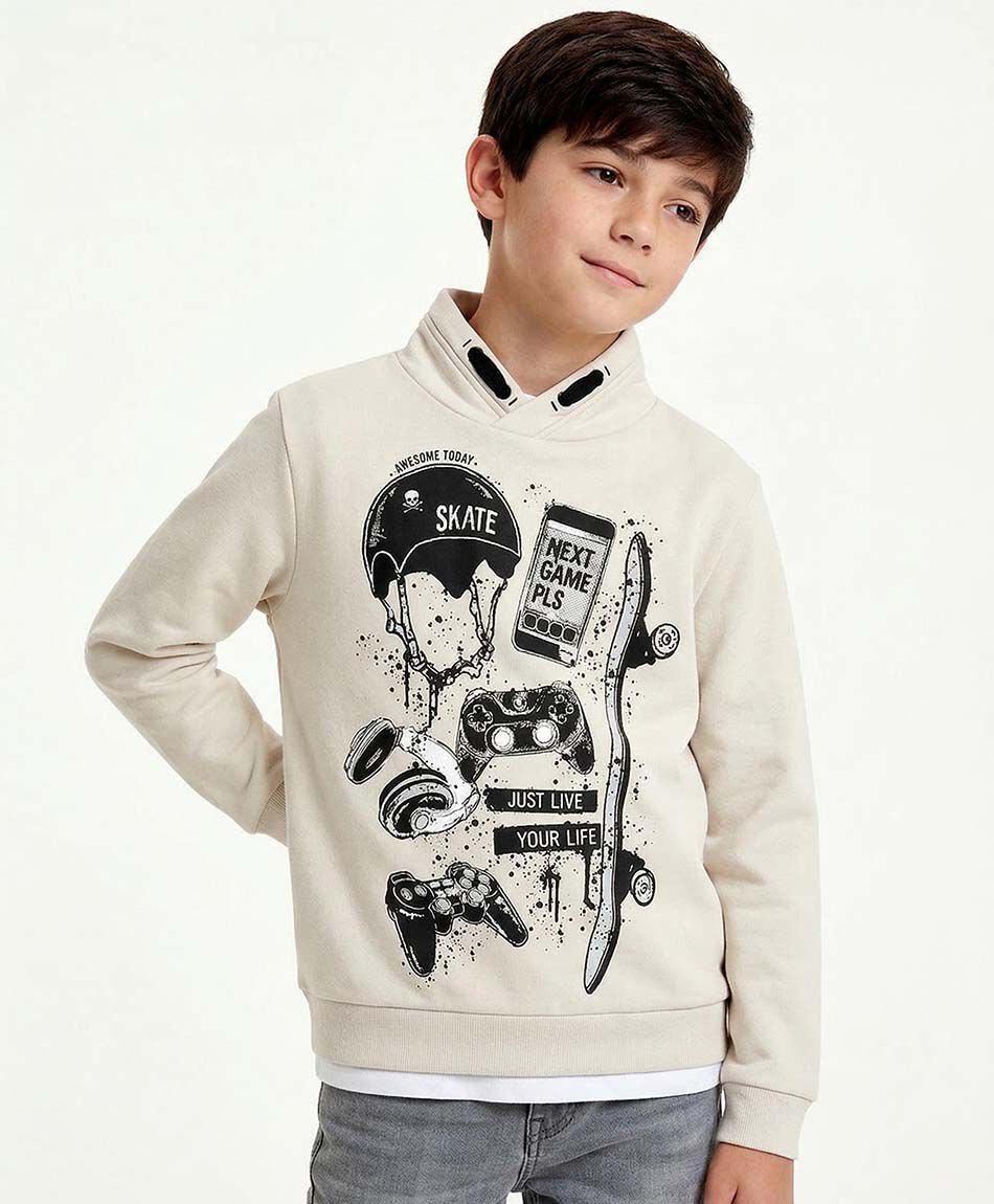 Poler&oacute;n ni&ntilde;o skate beige