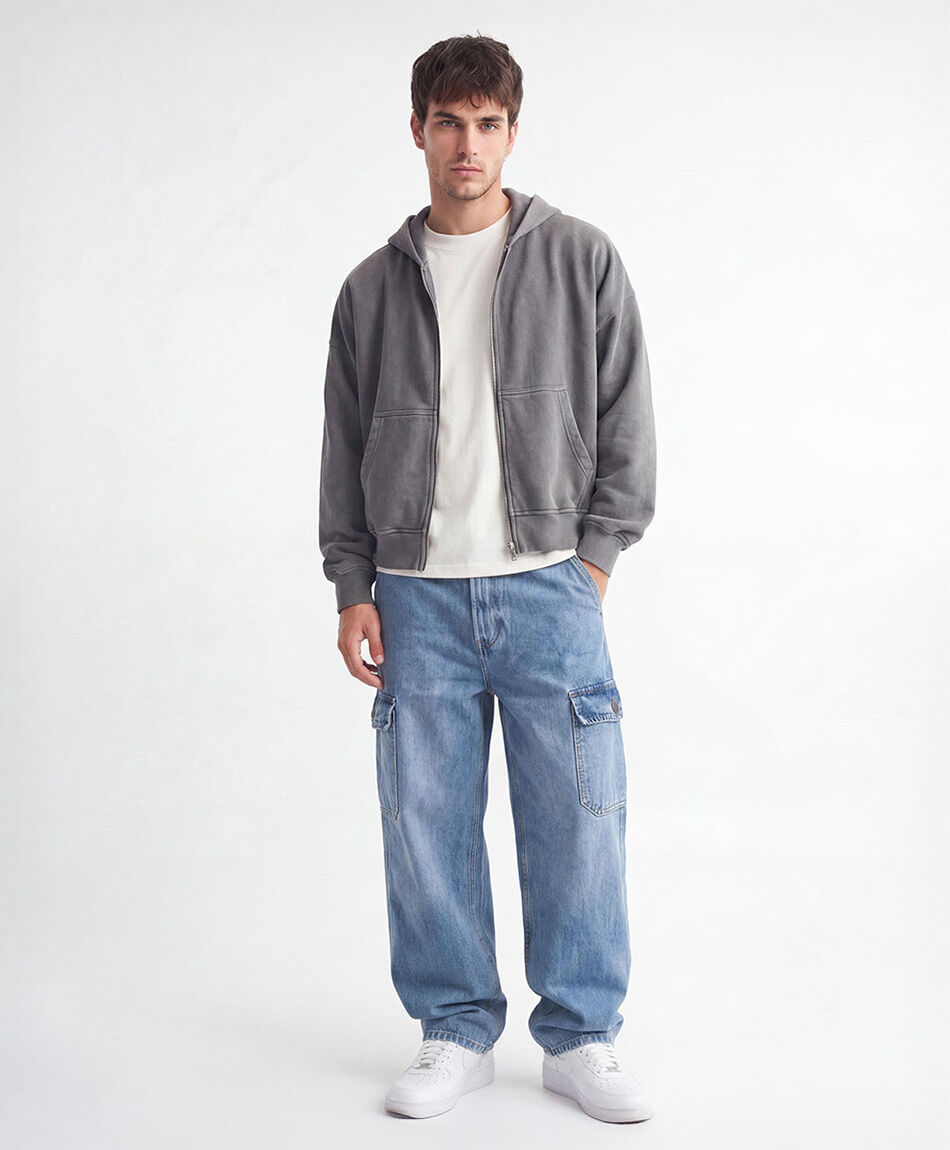 Jeans hombre baggy azul