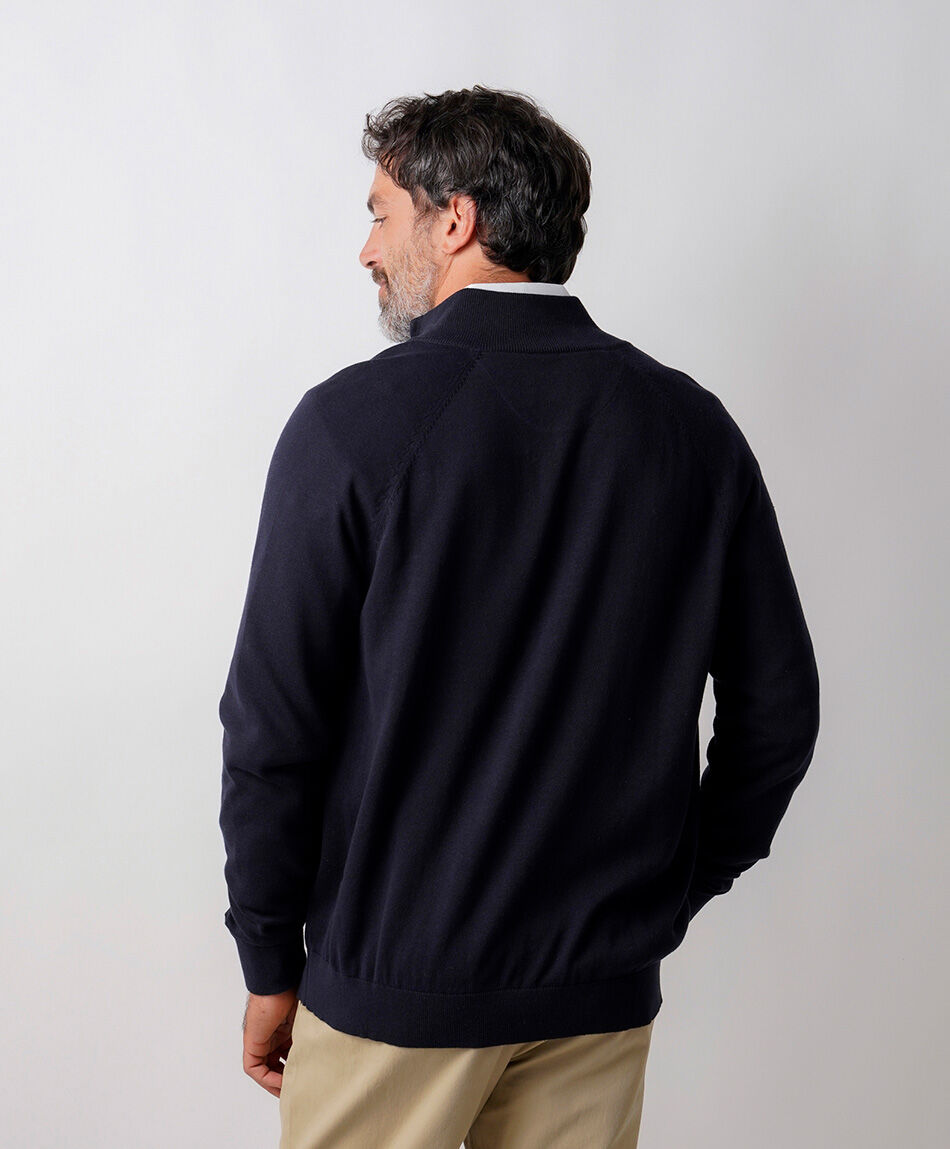 Sweater hombre cuello medio azul
