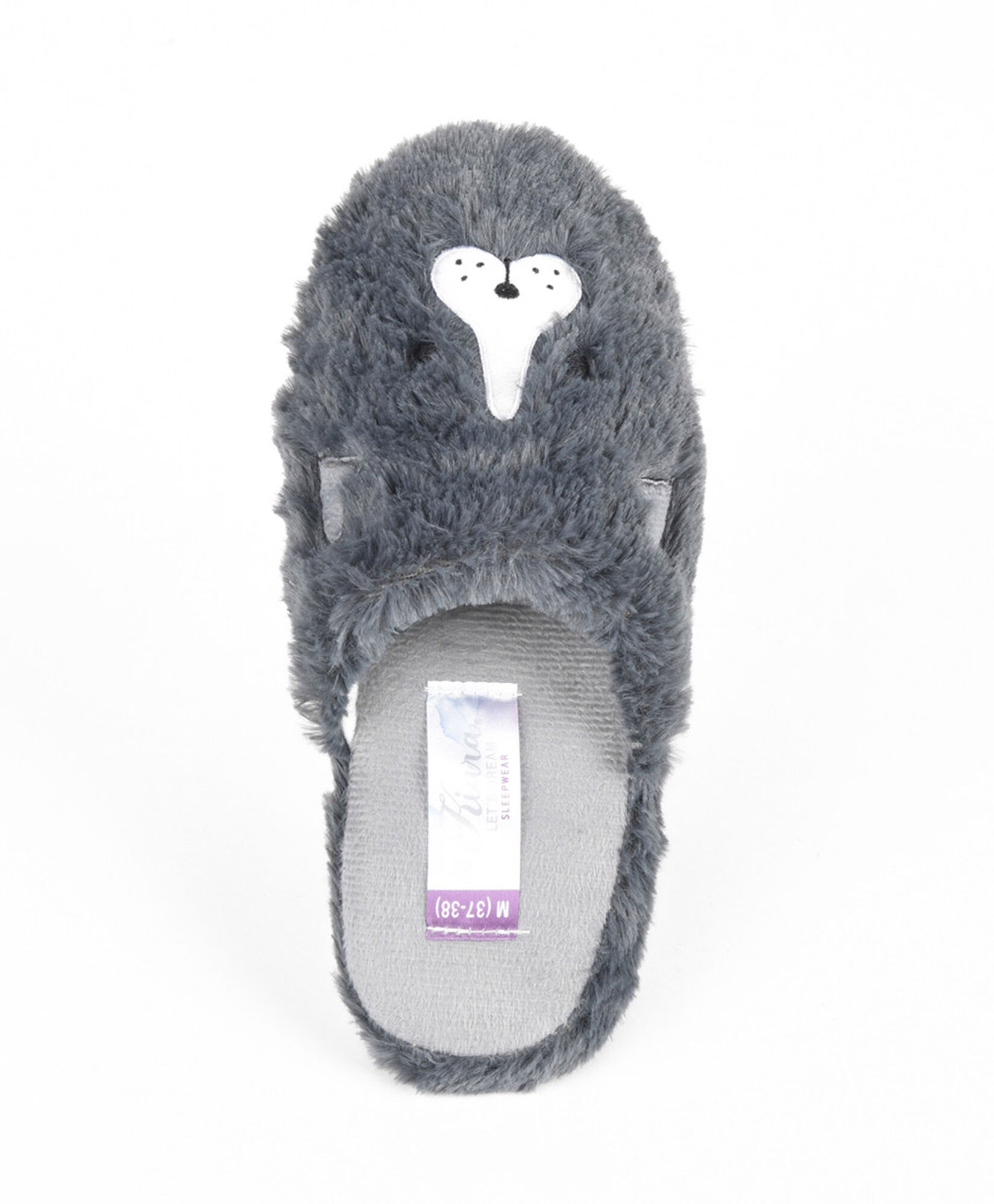 Pantufla mujer perro gris Pantufla mujer perro gris