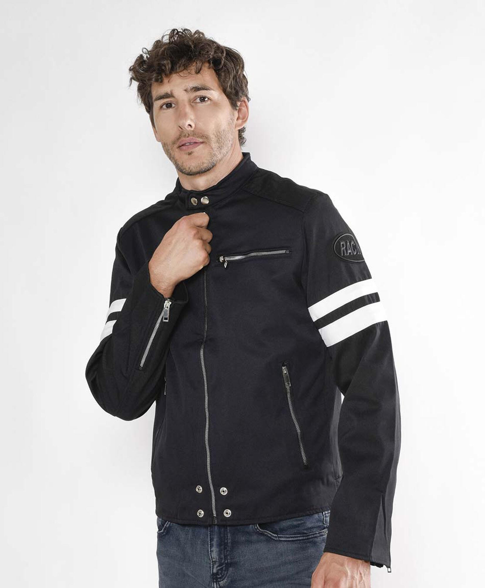 Chaqueta hombre cierres y franjas Chaqueta hombre cierres y franjas