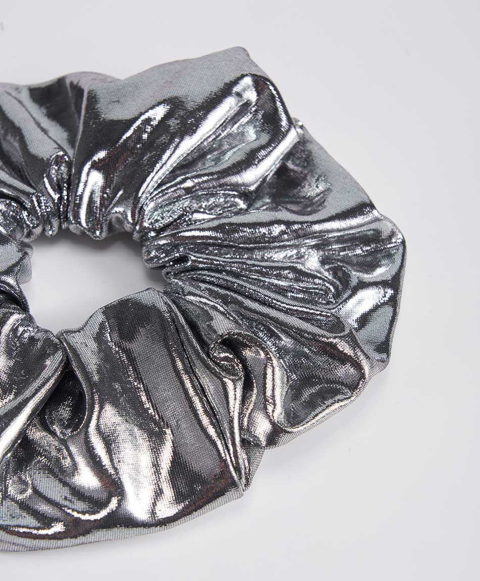 Scrunchie mujer silver