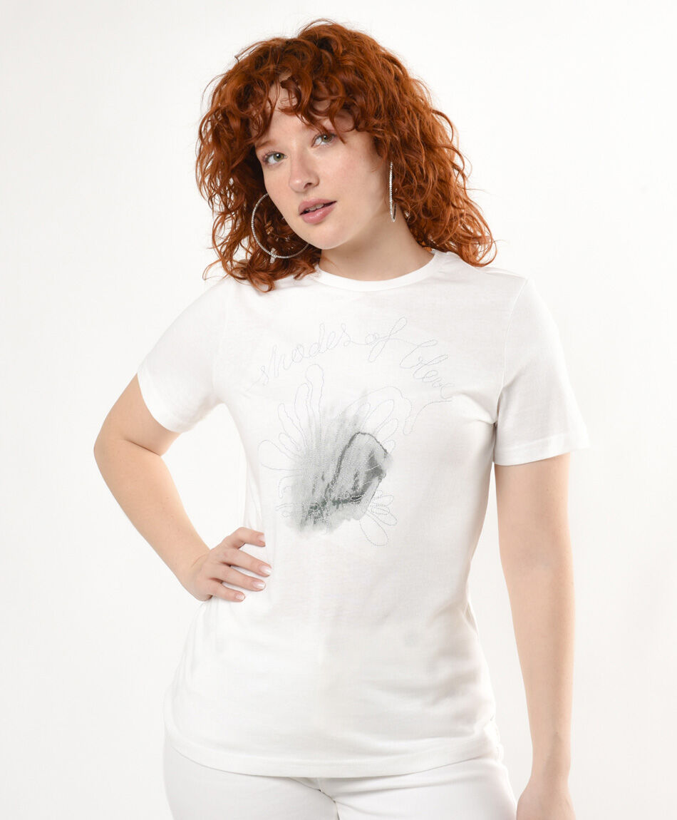 Polera mujer frase bordada
