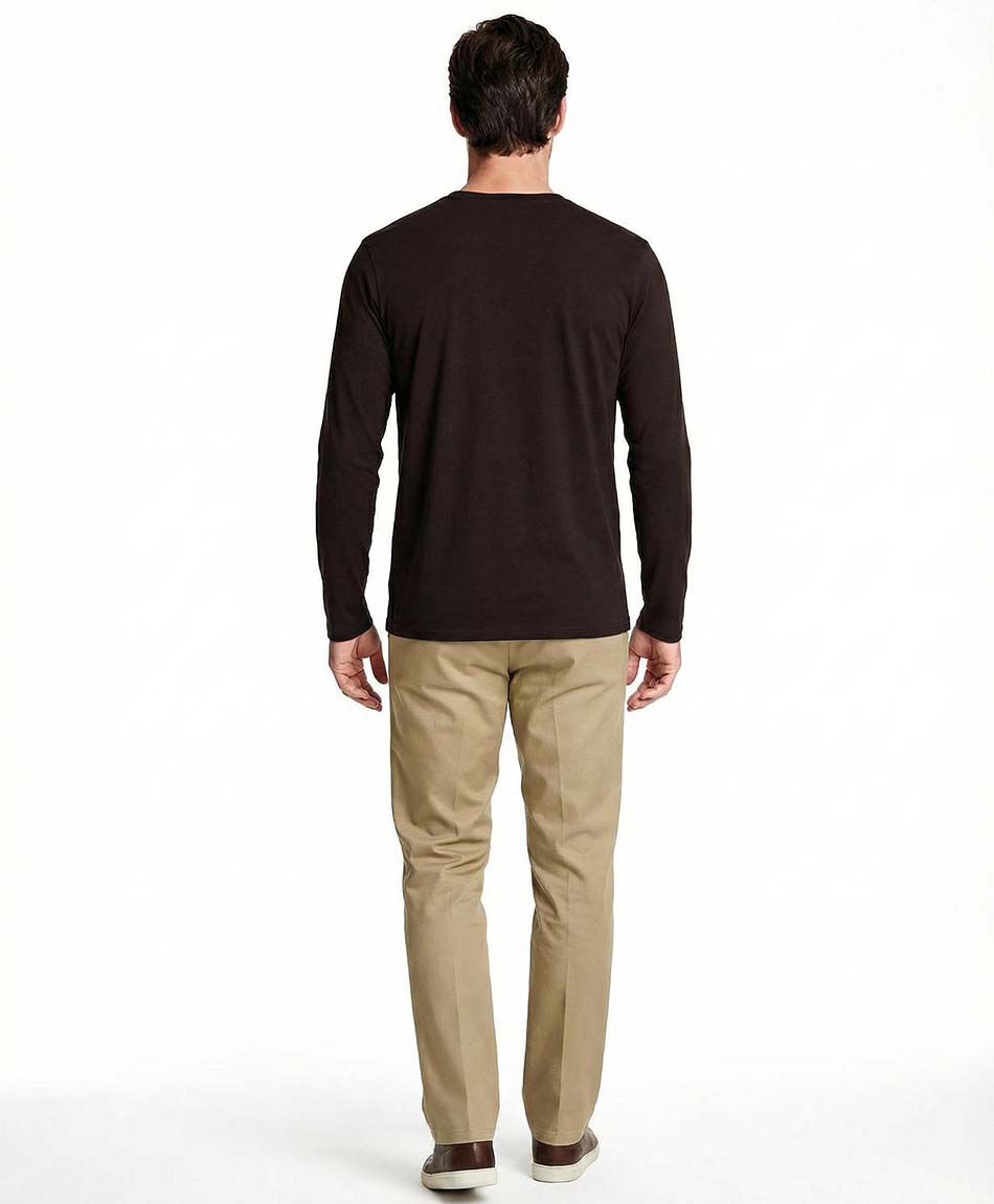 Polera hombre manga larga burdeo