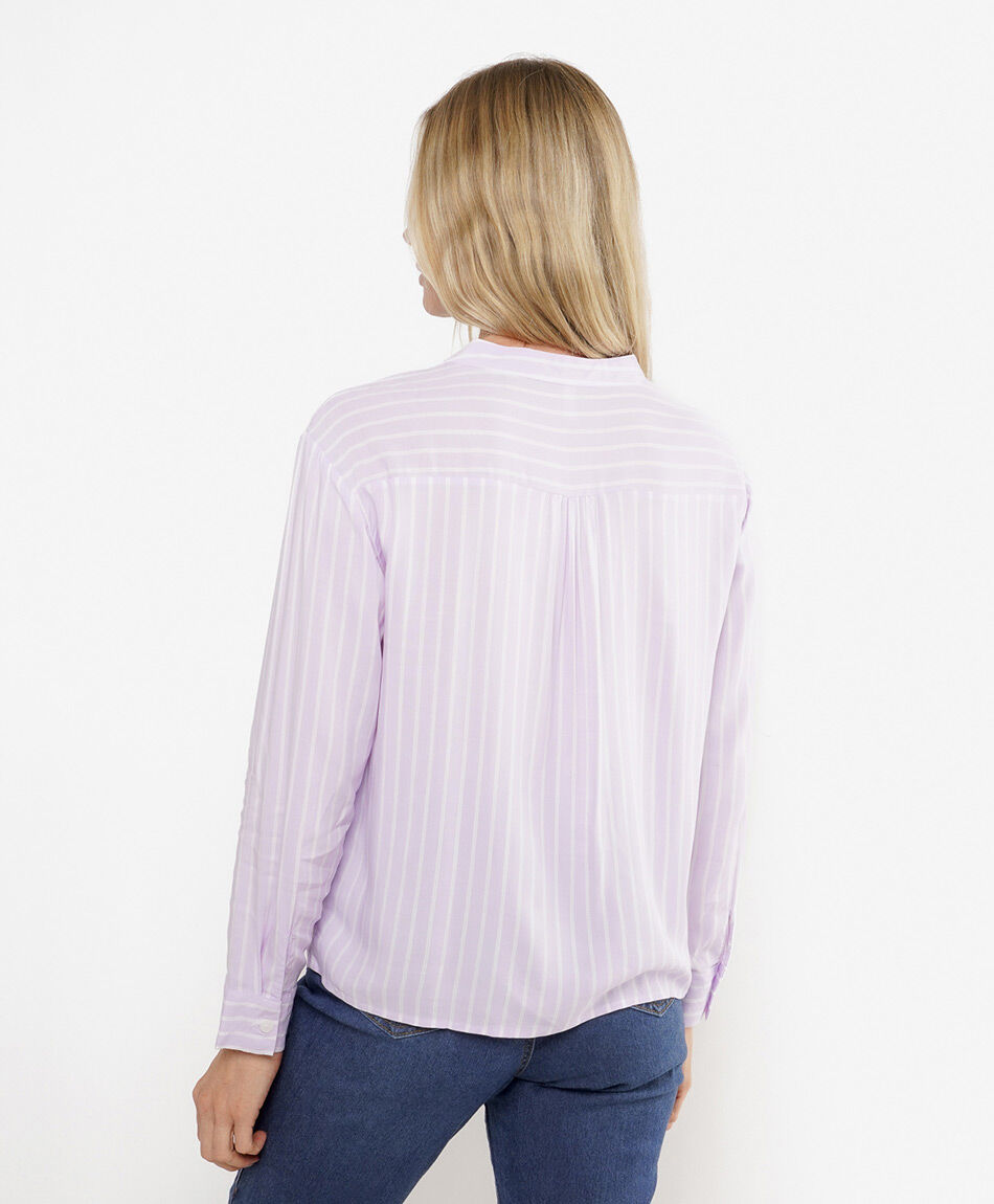 Blusa mujer l&iacute;neas cuello mao