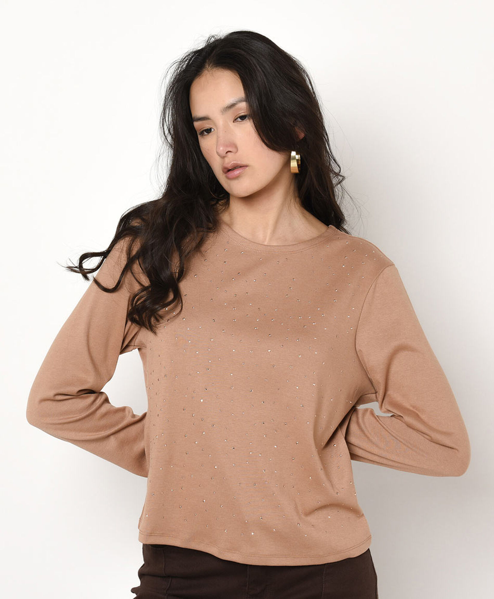 Polera mujer brillos frontales Polera mujer brillos frontales