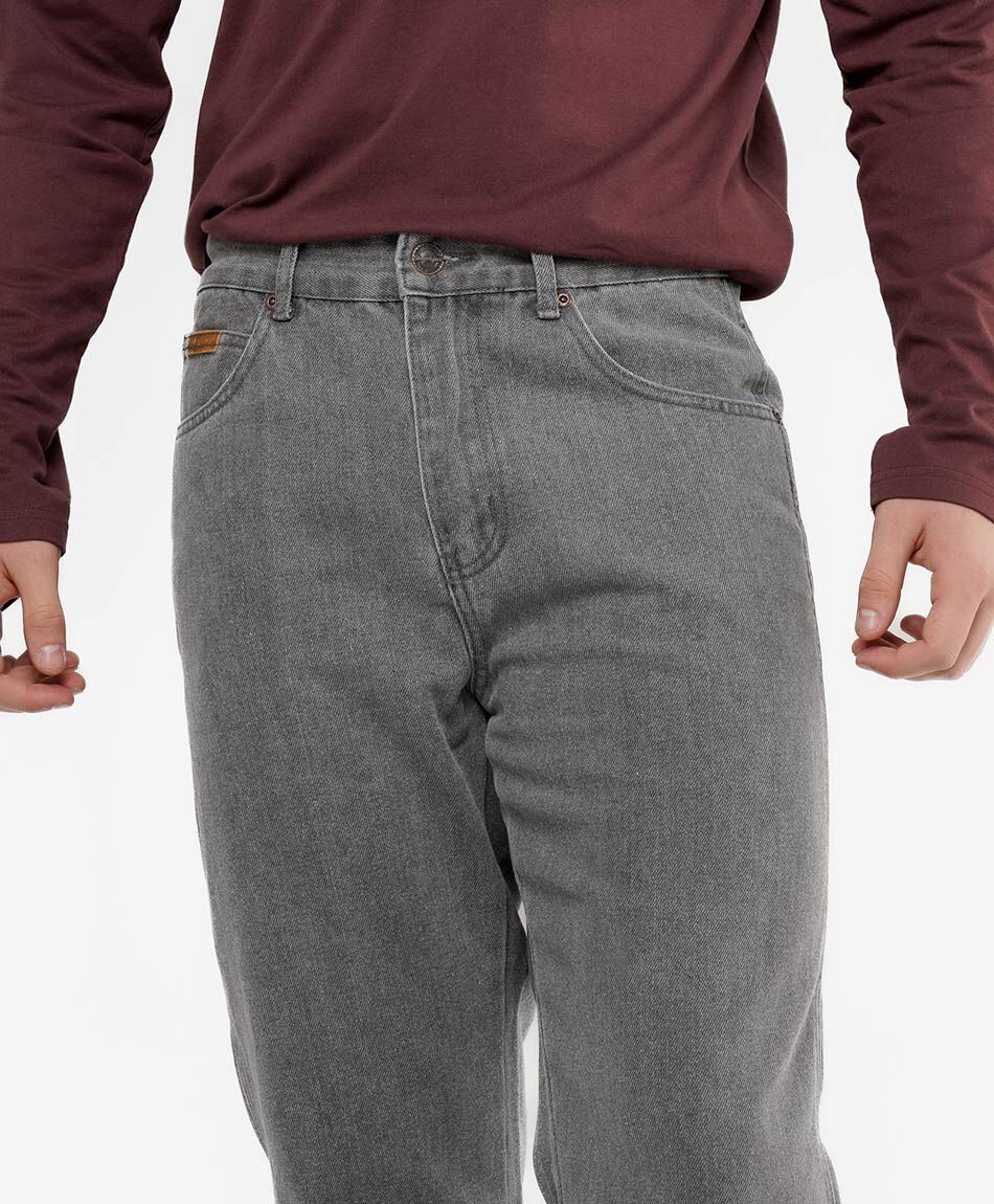 Jeans hombre gris recto