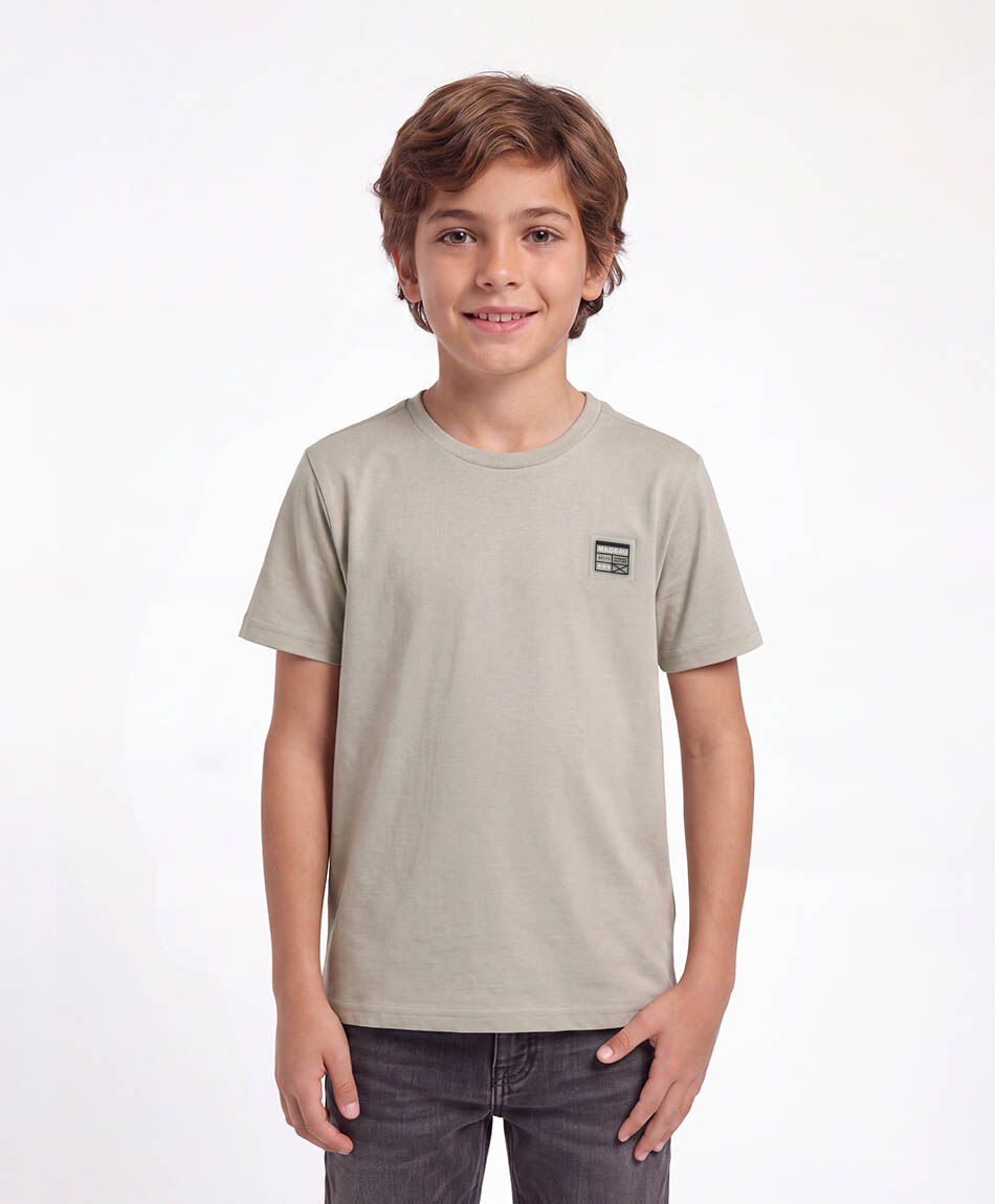 Polera ni&ntilde;o b&aacute;sica caf&eacute;