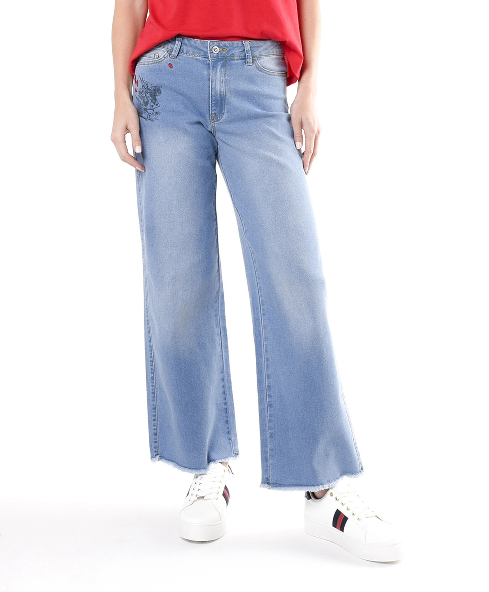 Jeans mujer estampado conejito wide Jeans mujer estampado conejito wide
