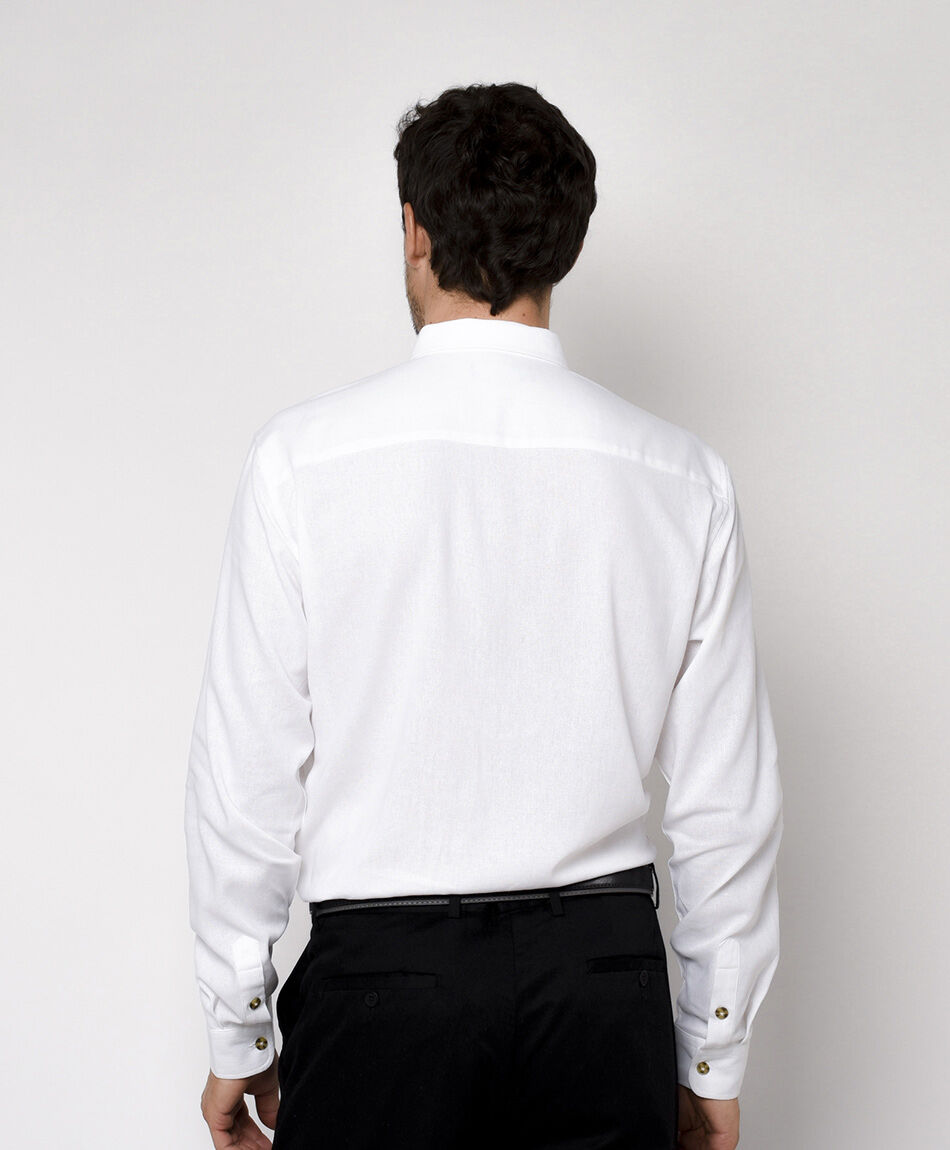 Camisa hombre lino blanca