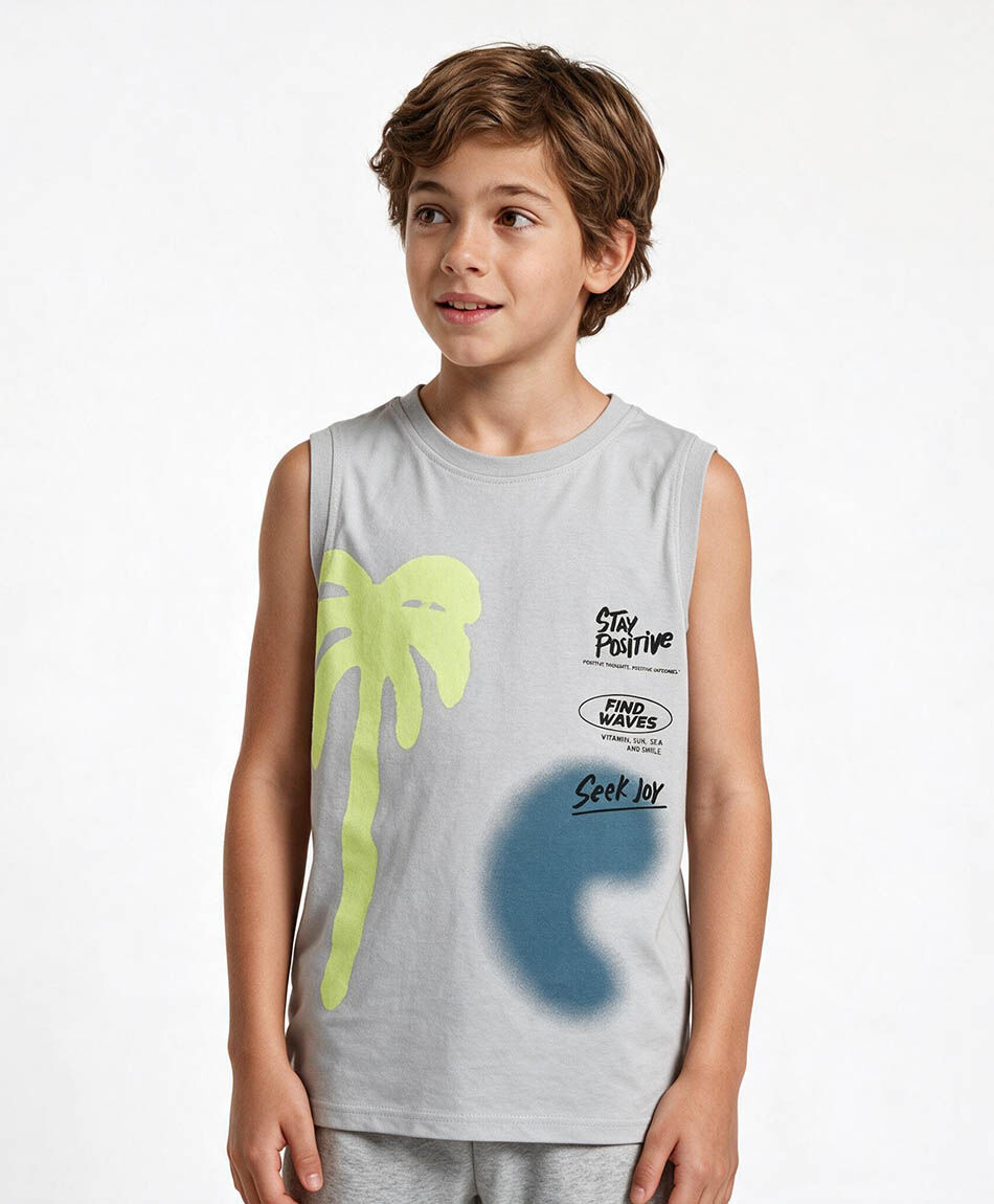 Polera ni&ntilde;o palmera