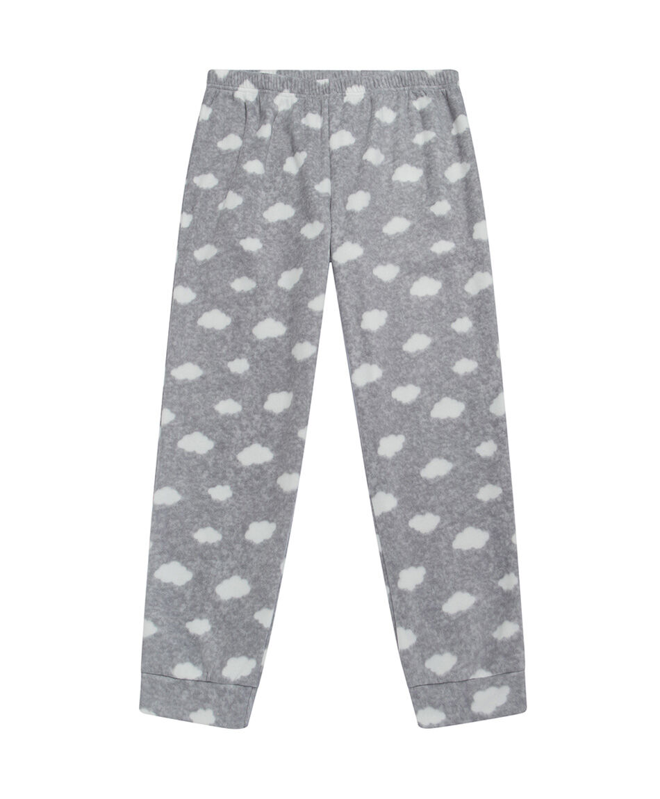 Pijama mujer polar nubes white