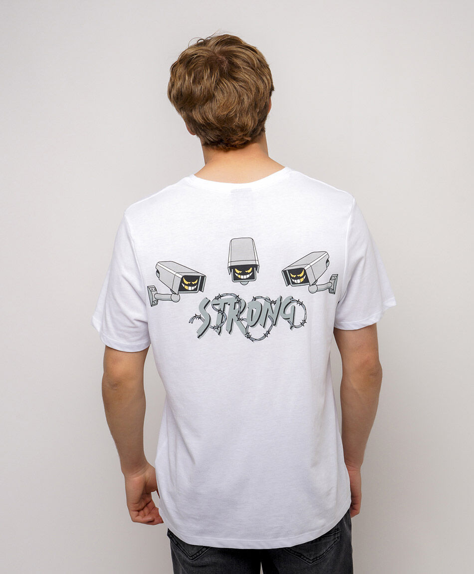 Polera hombre estampado doble   strong