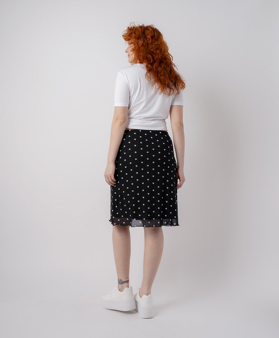 Falda mujer mesh puntos