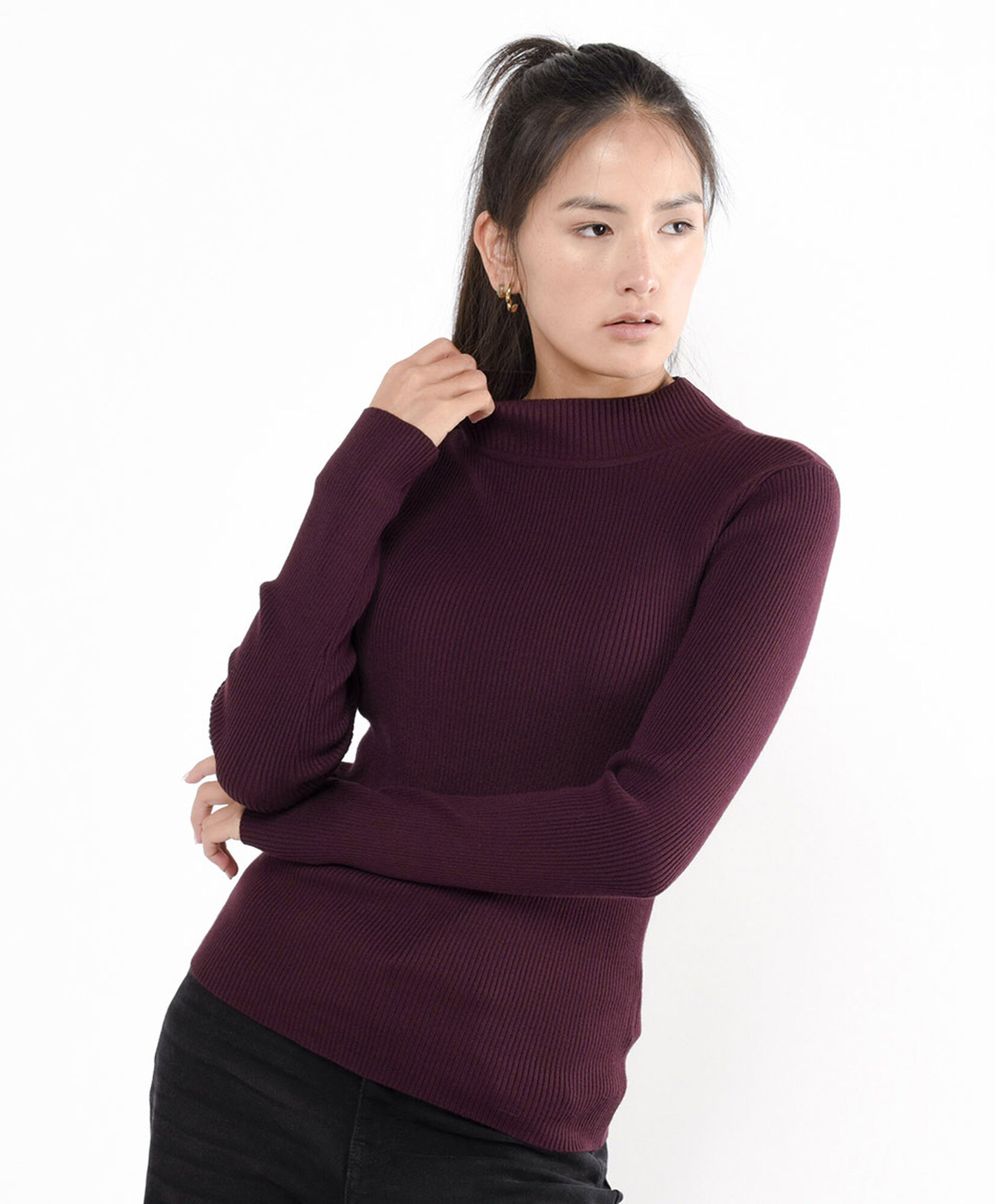 Sweater mujer acanalado ajustado Sweater mujer acanalado ajustado