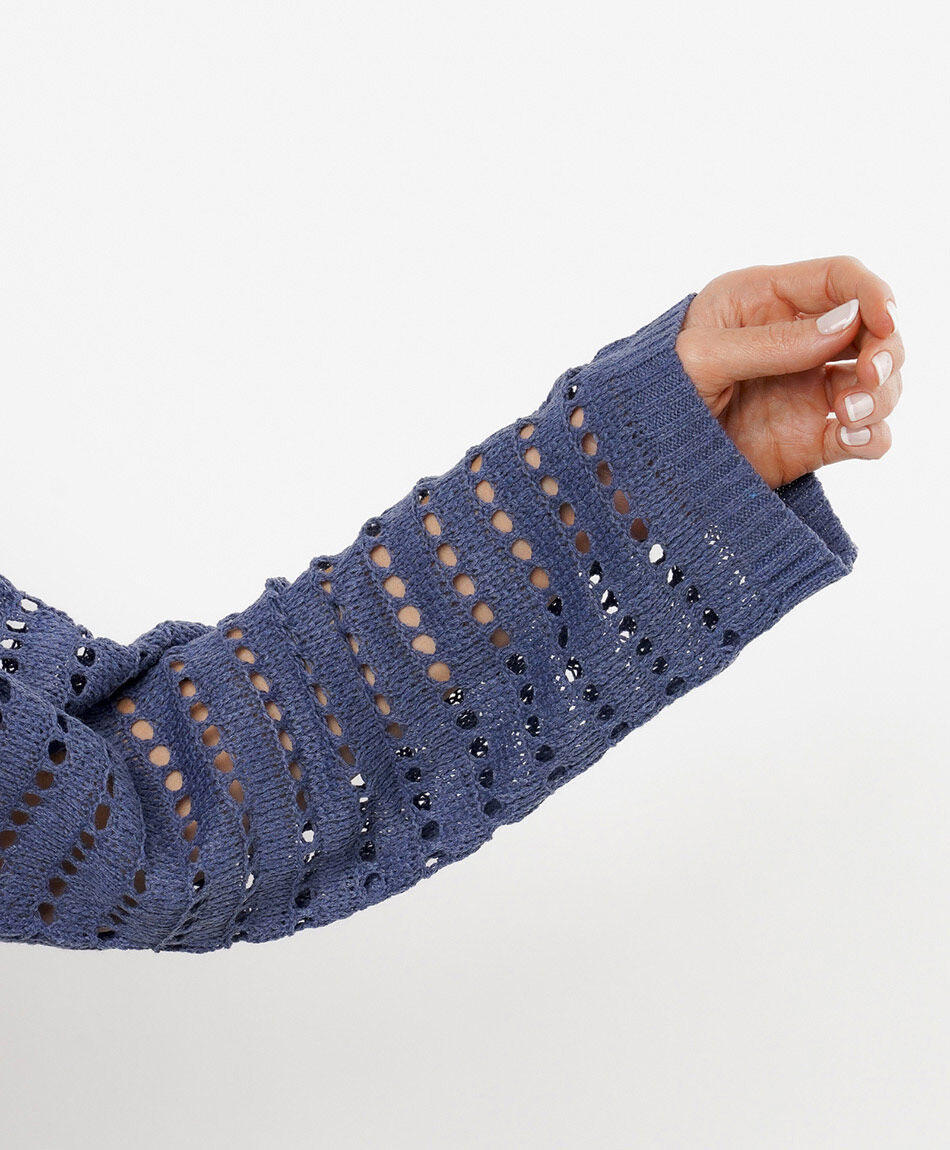 Sweater mujer calado azul