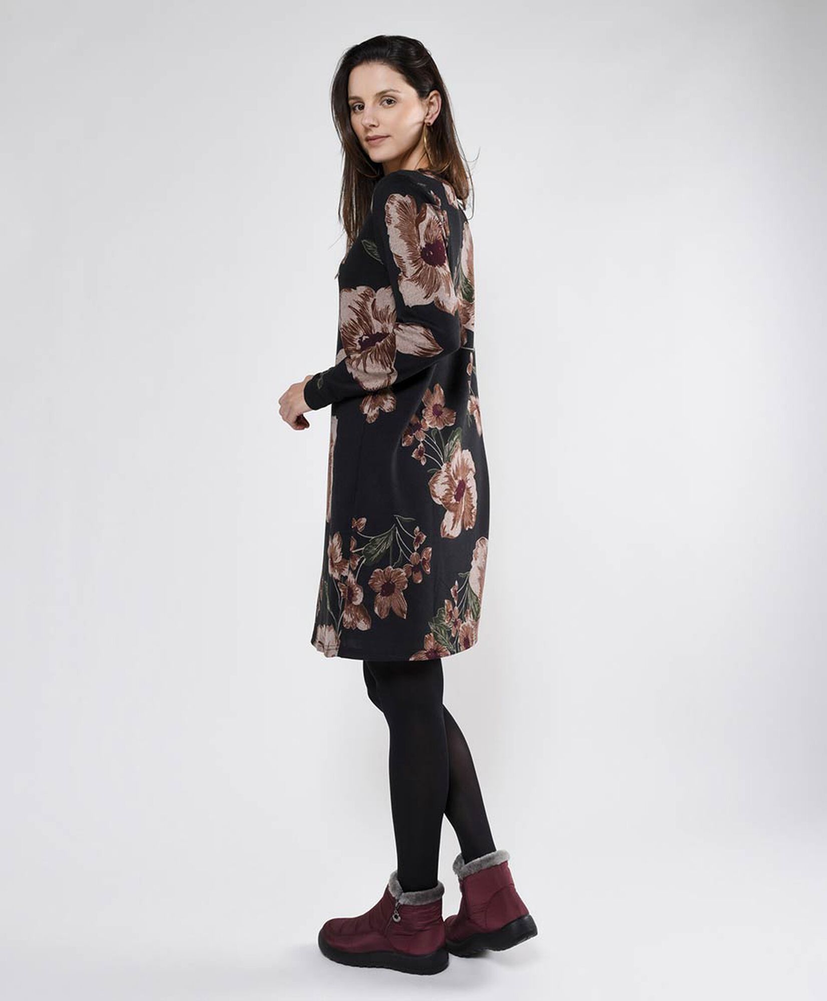 Vestido hasta la rodilla mujer flores Vestido hasta la rodilla mujer flores