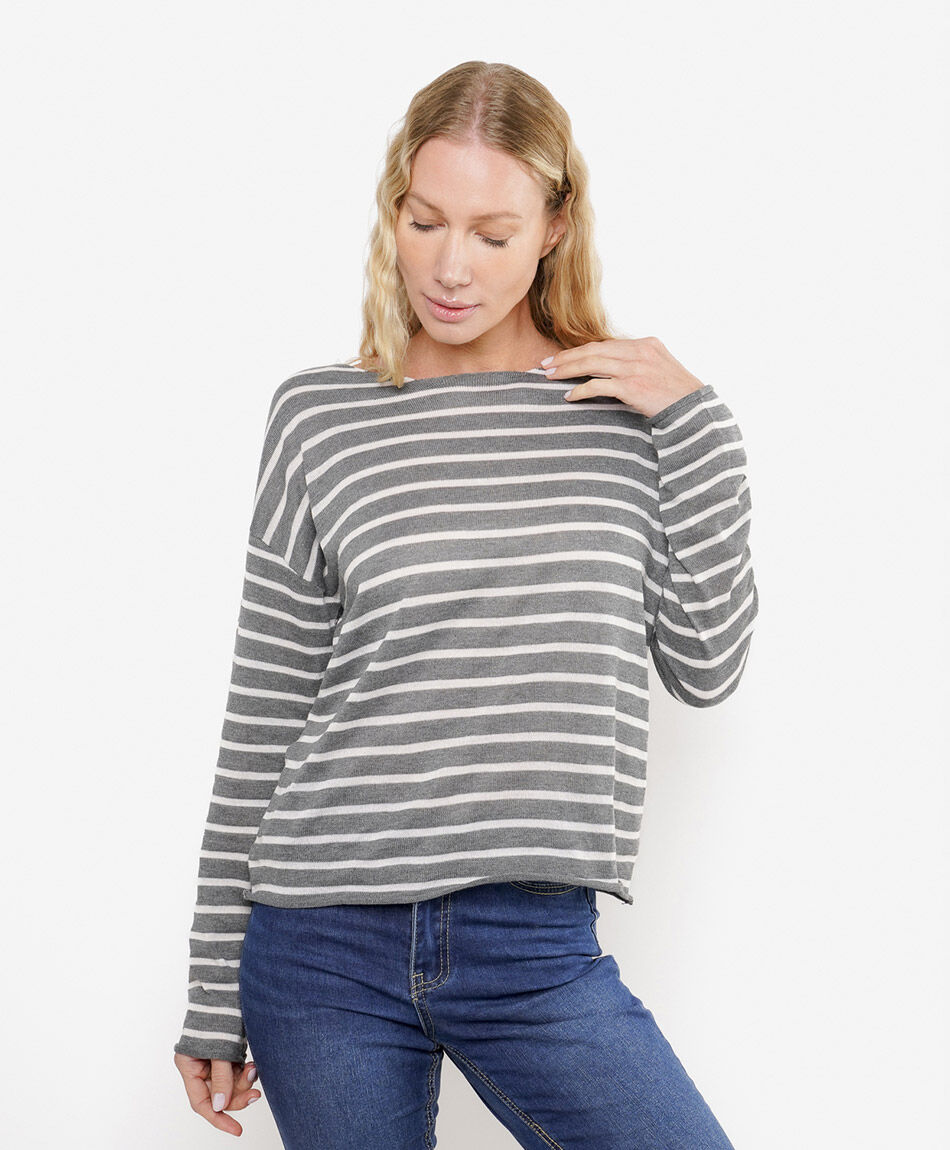 Polera mujer l&iacute;neas cuello amplio
