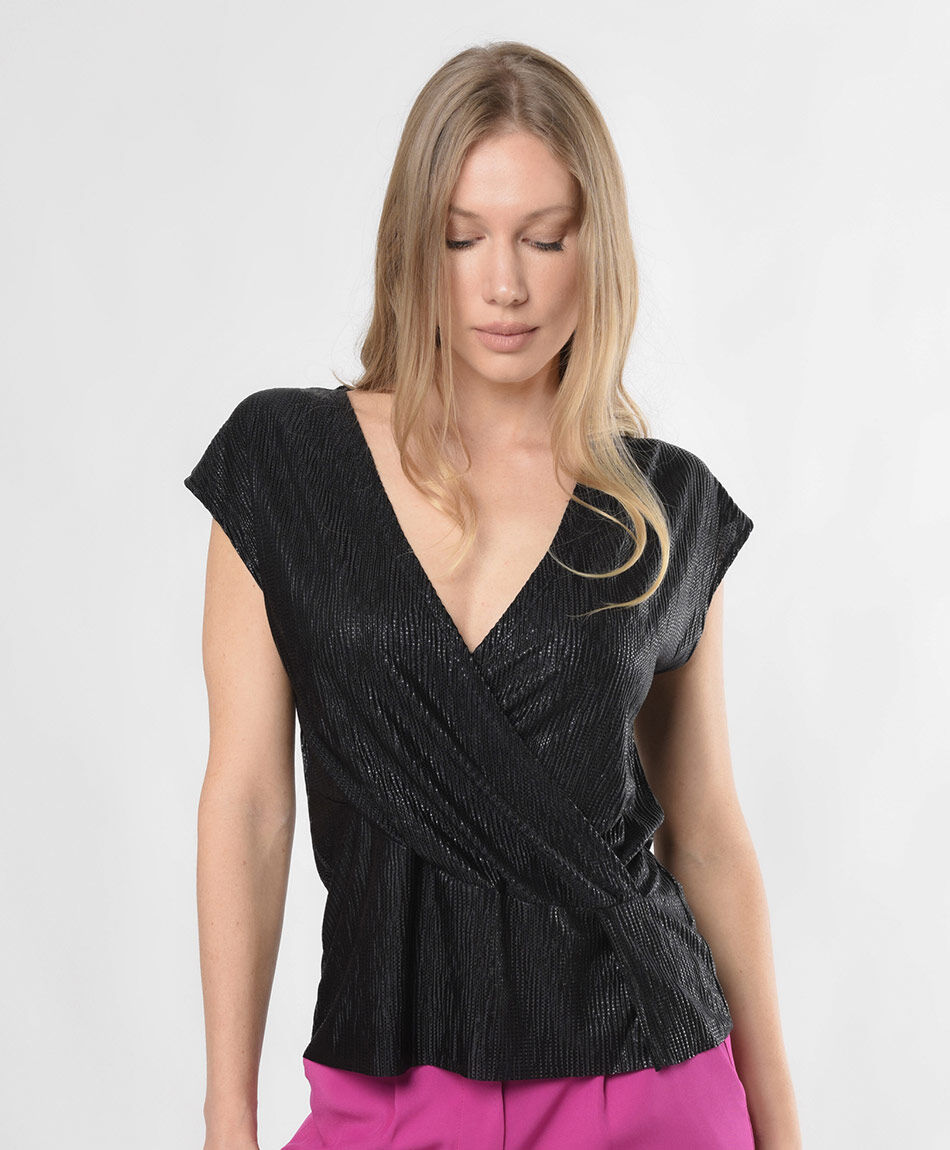 Polera mujer cortes brillante