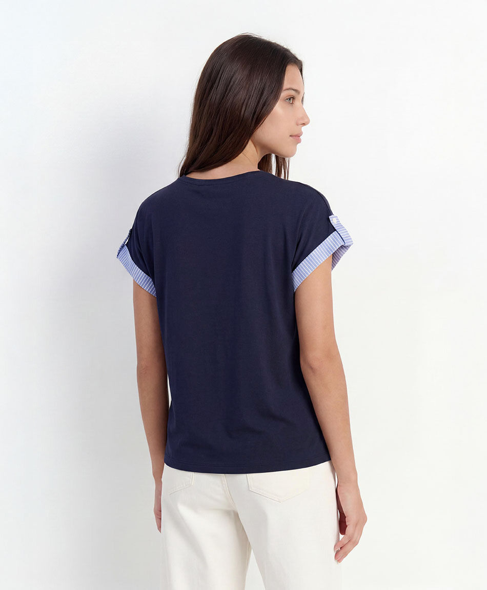Polera mujer mix rayas
