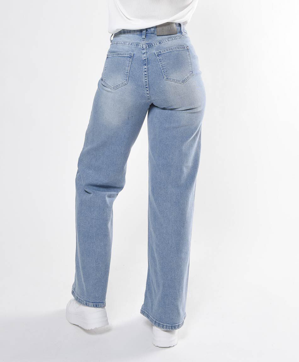 Jeans mujer piedritas wide