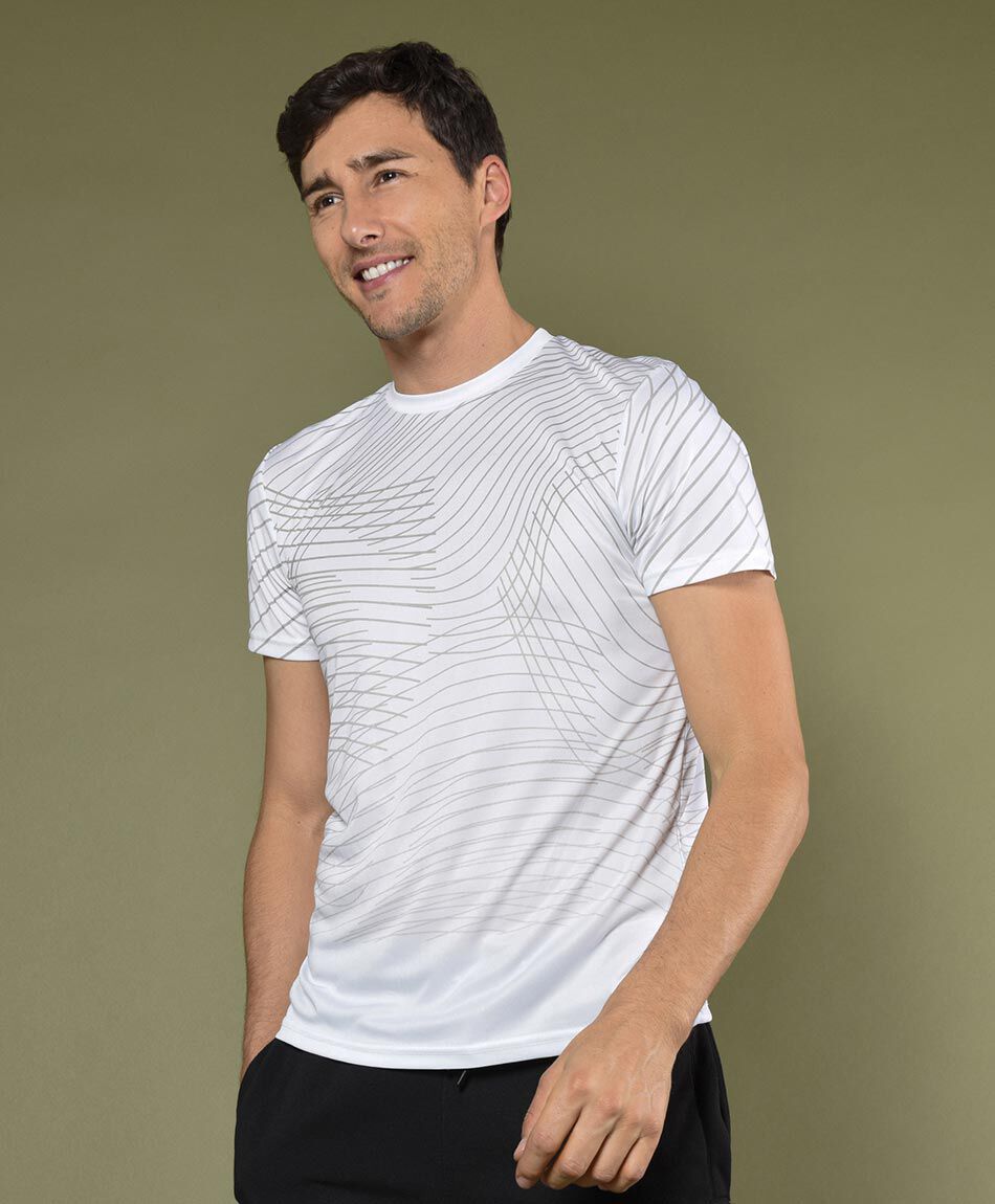 Polera deportiva manga corta cuello redondo