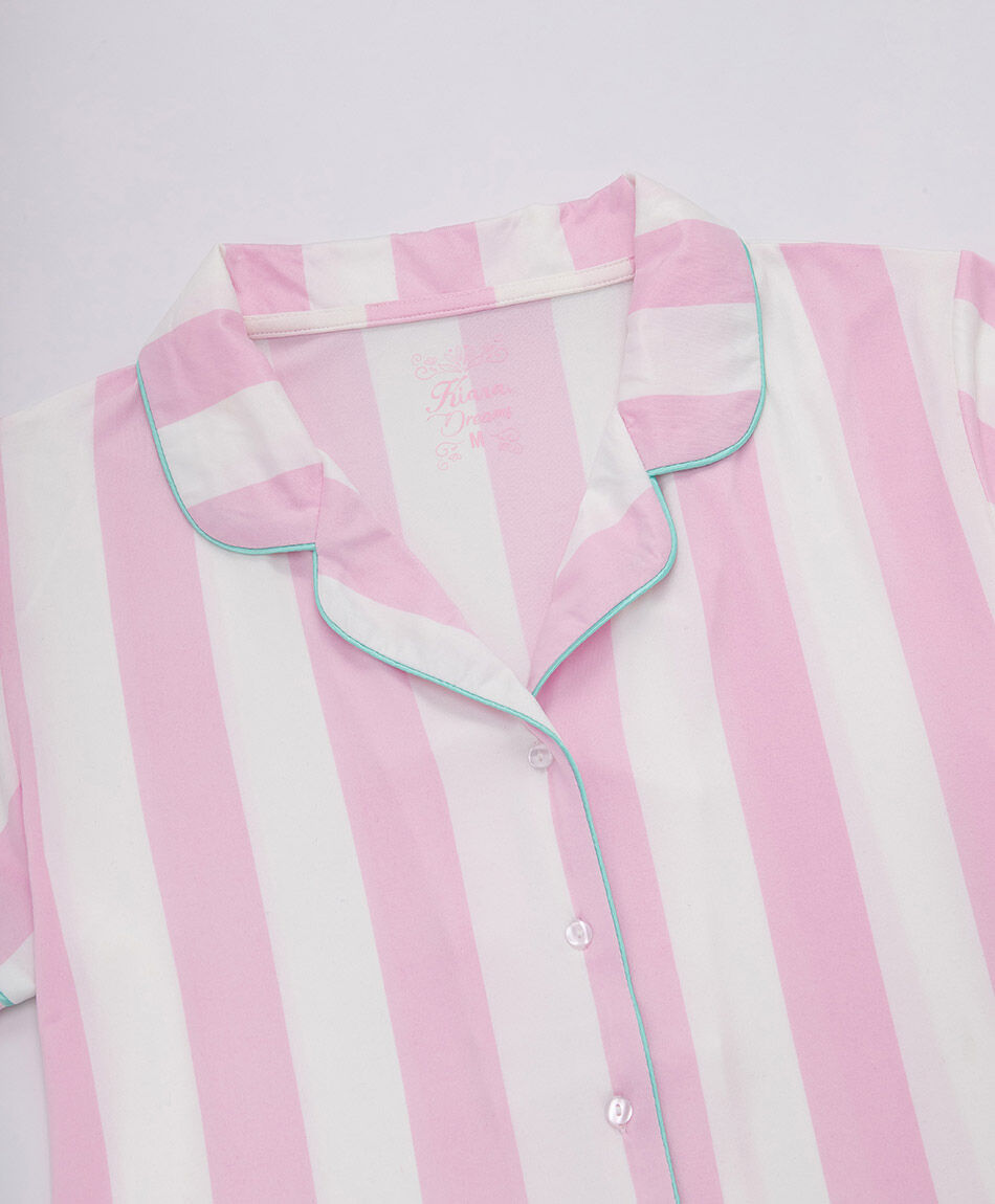 Pijama mujer camisero  rosado l&iacute;neas short