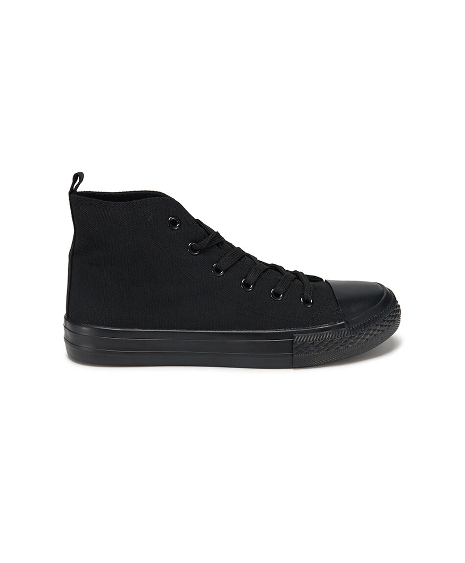 Zapatilla mujer lona negra