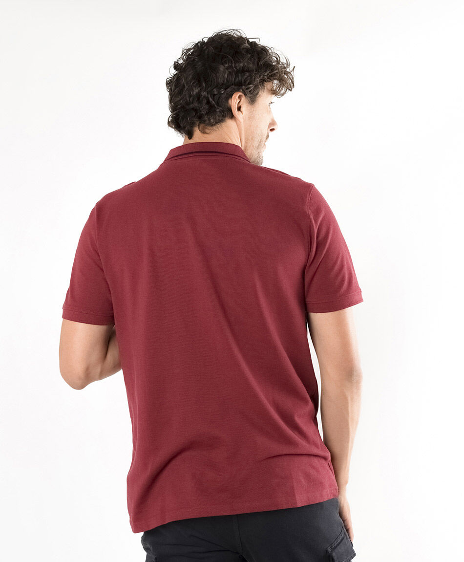 Polera hombre mini print cuello piqu&eacute; colores