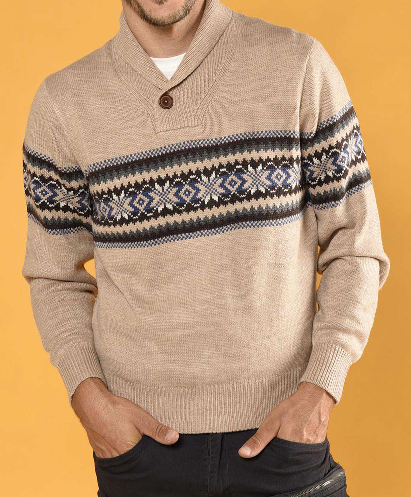 Sweater jacquard cuello en v Sweater jacquard cuello en v