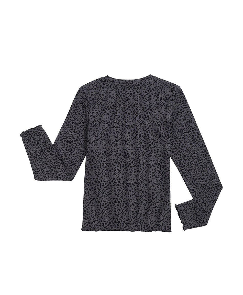 Polera ni&ntilde;a animal print grey